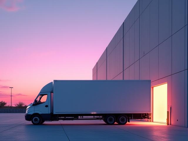 Logistics van being loaded at a modern Phoenix warehouse