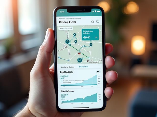 Logistics real-time tracking interface on a smartphone